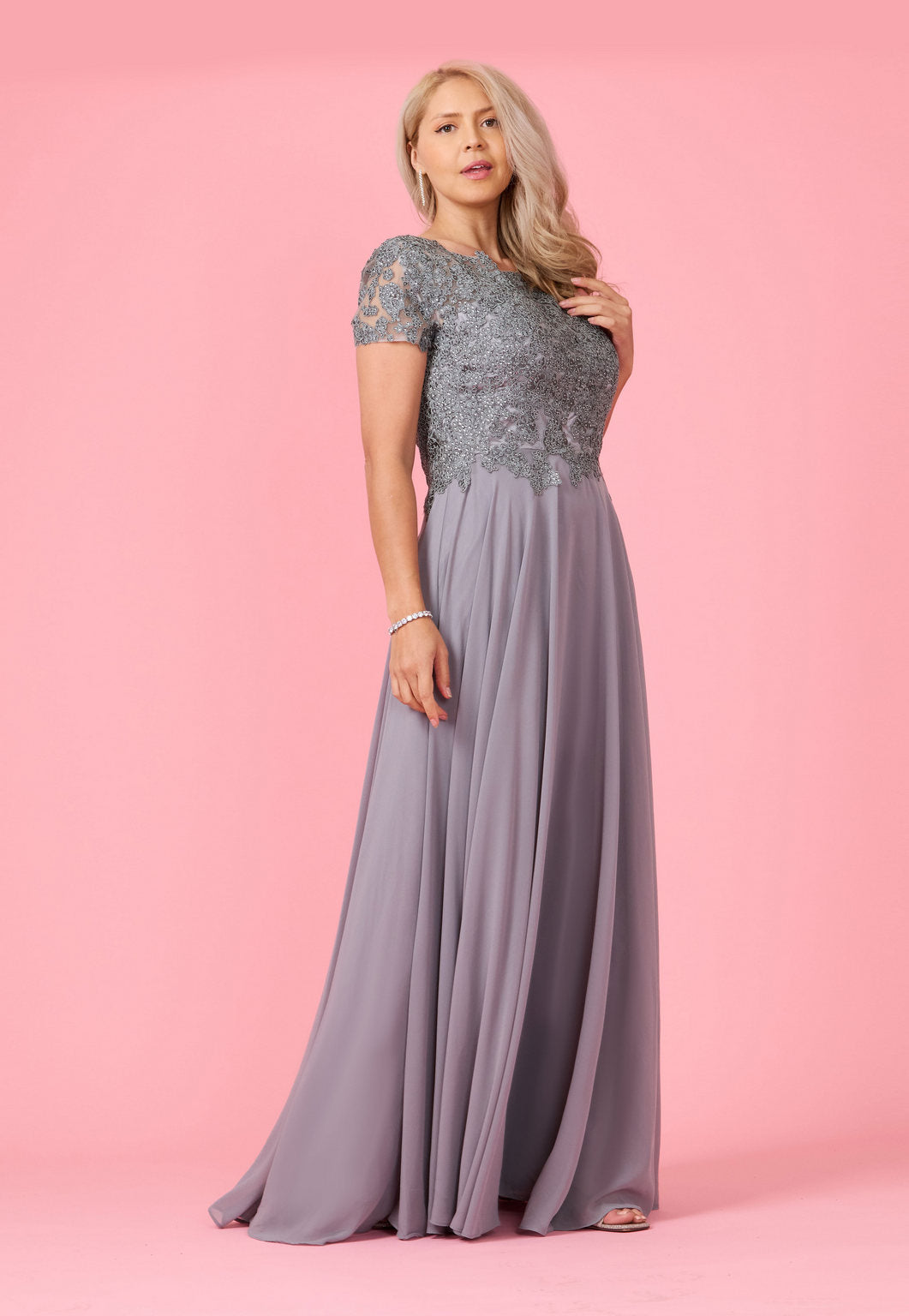 Mini Sleeve Mother Of The Bride Evening Dress