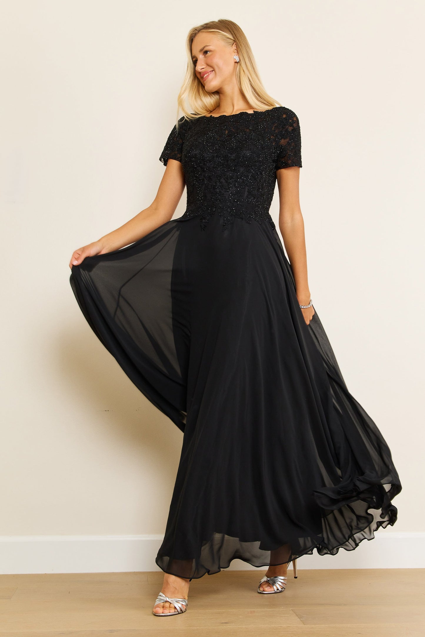 Mini Sleeve Mother Of The Bride Evening Dress