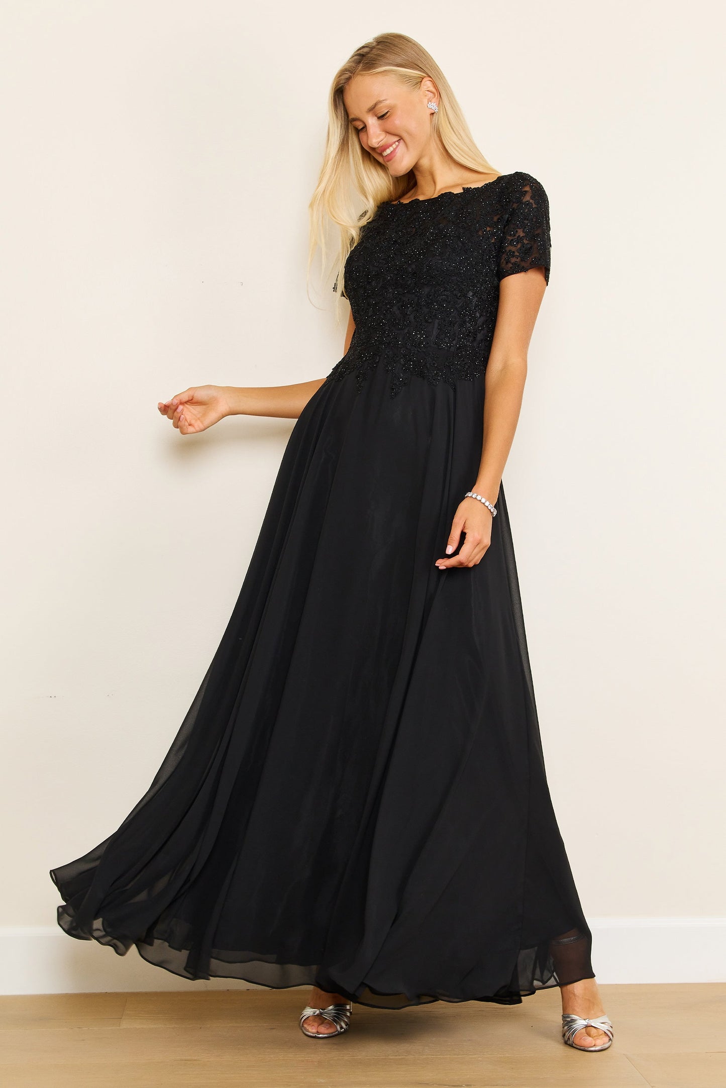 Mini Sleeve Mother Of The Bride Evening Dress