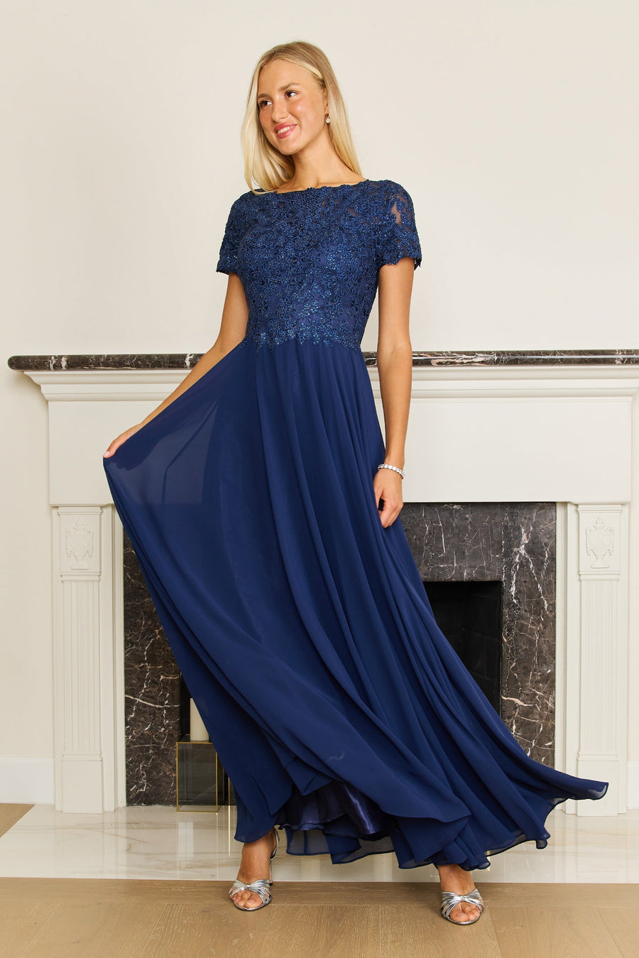 Mini Sleeve Mother Of The Bride Evening Dress