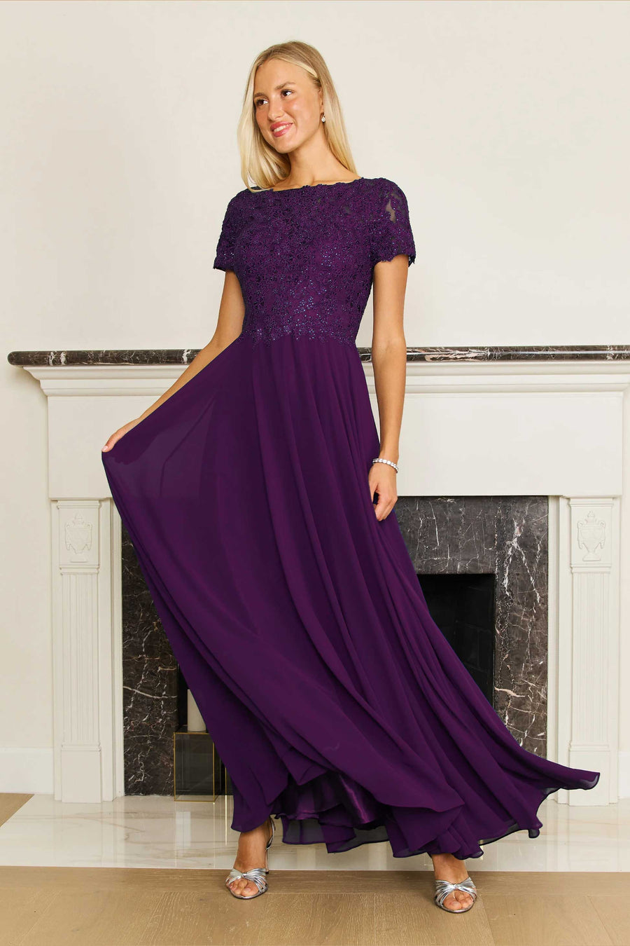 Mini Sleeve Mother Of The Bride Evening Dress
