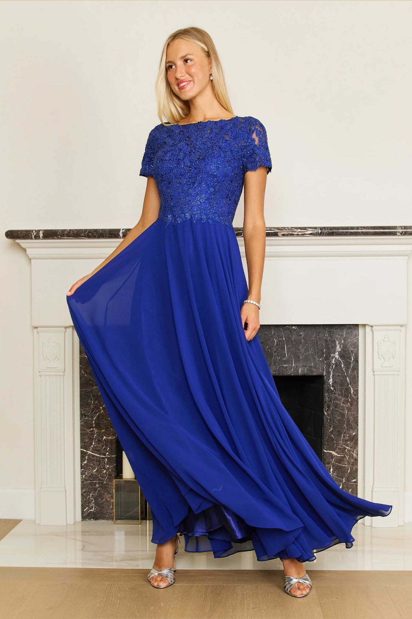 Mini Sleeve Mother Of The Bride Evening Dress