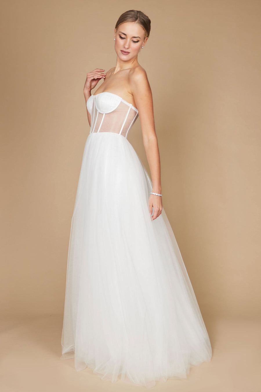 Lace Up Prom Party Dress Formal Ball Gown