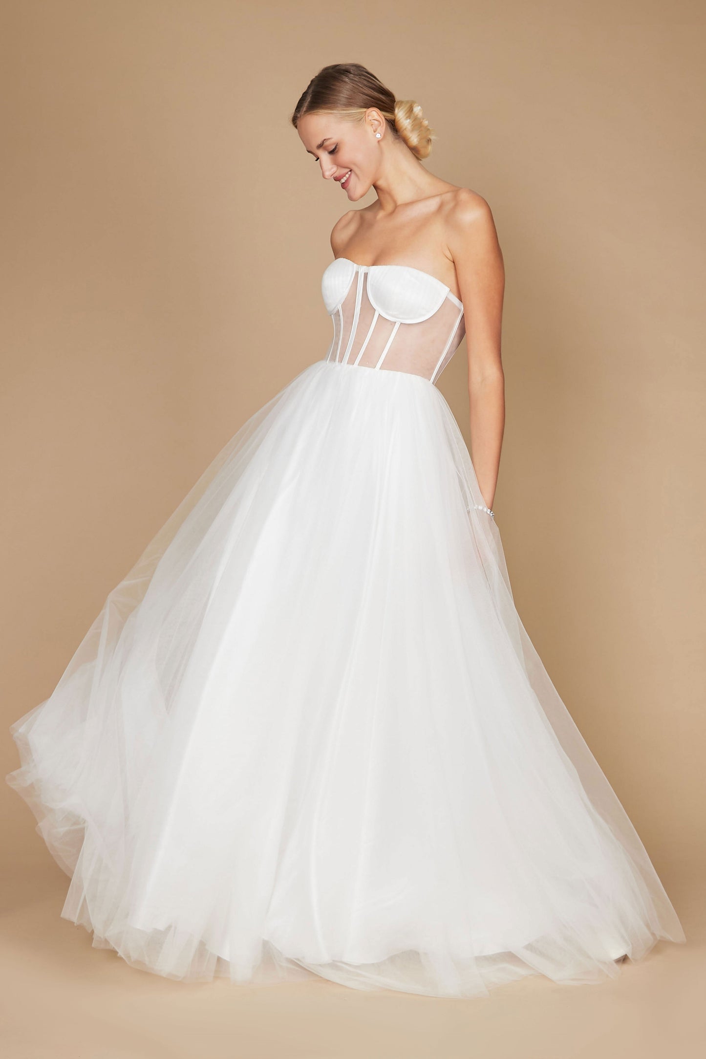 Lace Up Prom Party Dress Formal Ball Gown