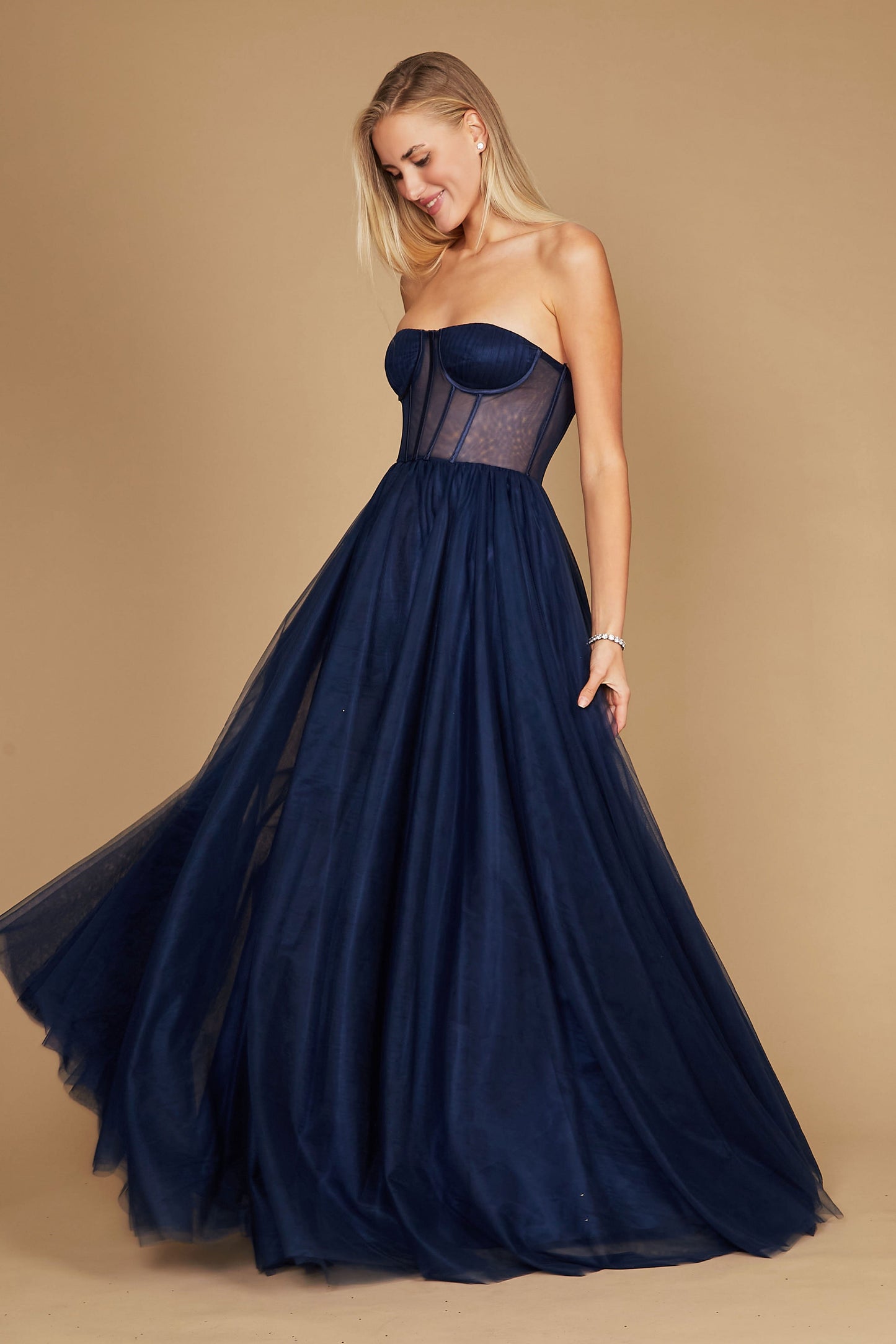 Lace Up Prom Party Dress Formal Ball Gown