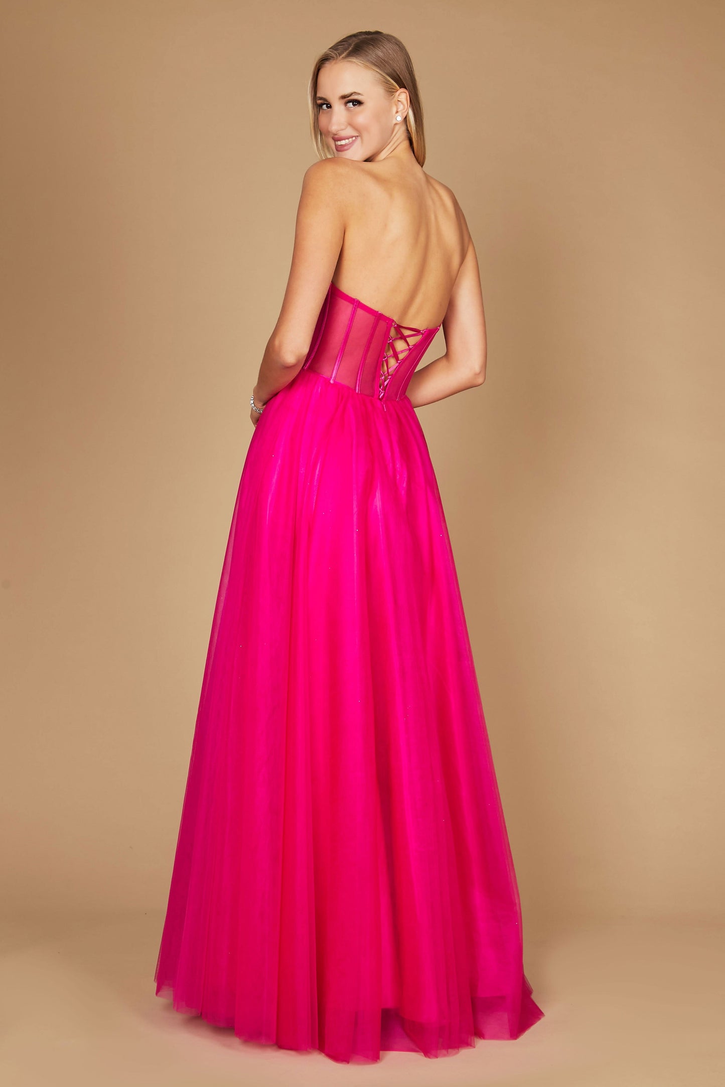 Lace Up Prom Party Dress Formal Ball Gown