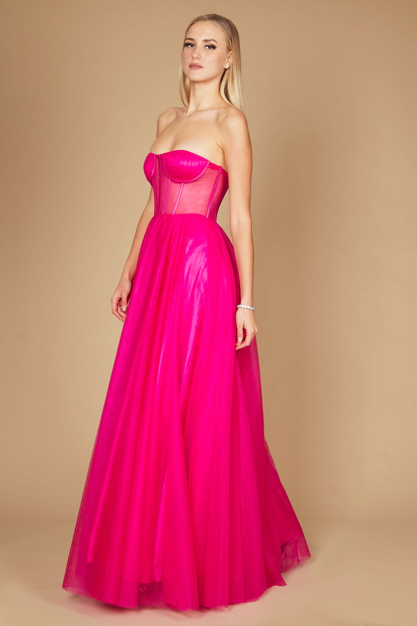 Lace Up Prom Party Dress Formal Ball Gown