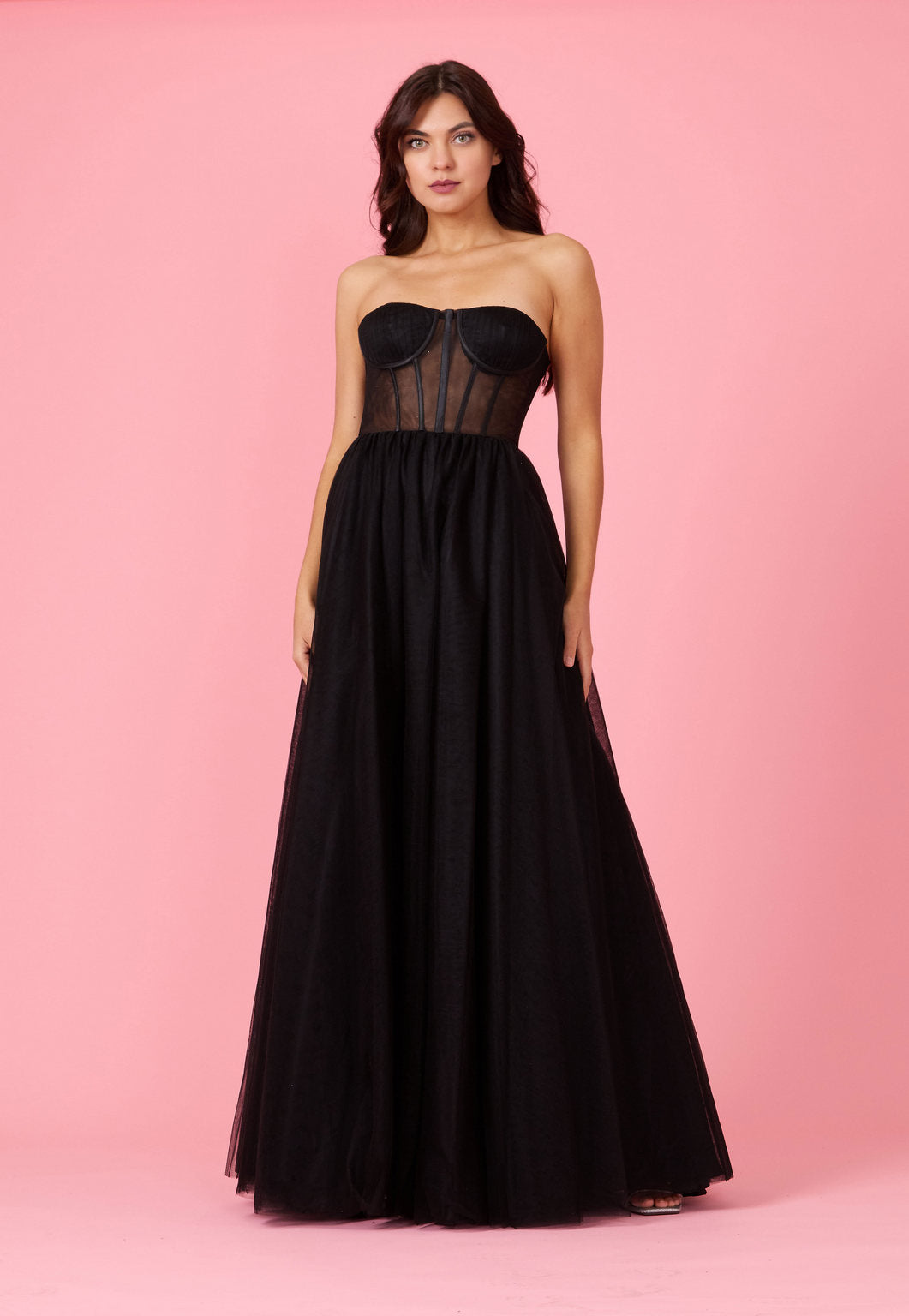 Lace Up Prom Party Dress Formal Ball Gown