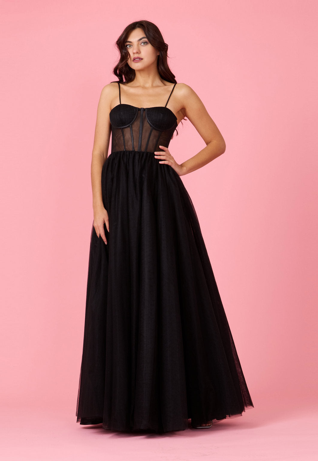 Lace Up Prom Party Dress Formal Ball Gown