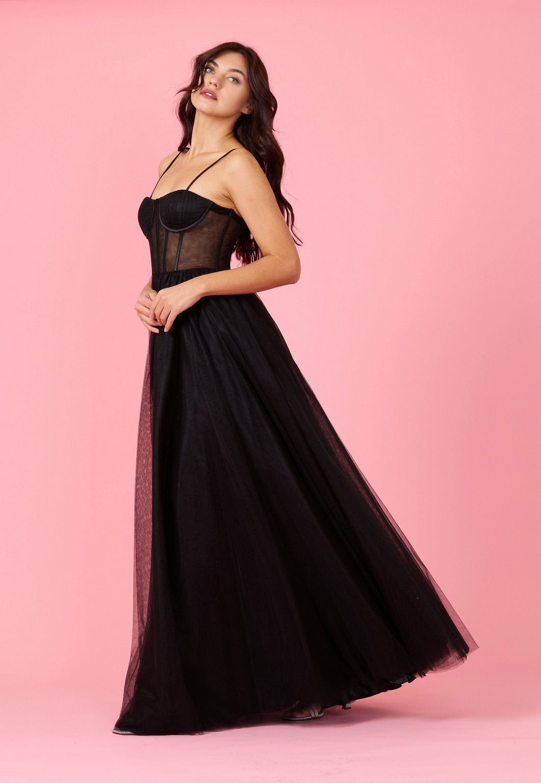 Lace Up Prom Party Dress Formal Ball Gown