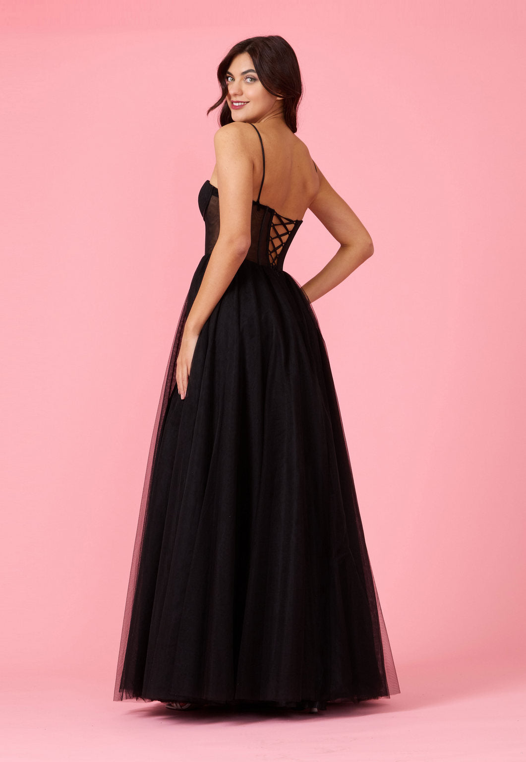 Lace Up Prom Party Dress Formal Ball Gown