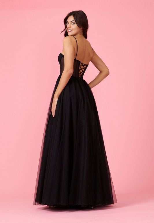 Lace Up Prom Party Dress Formal Ball Gown