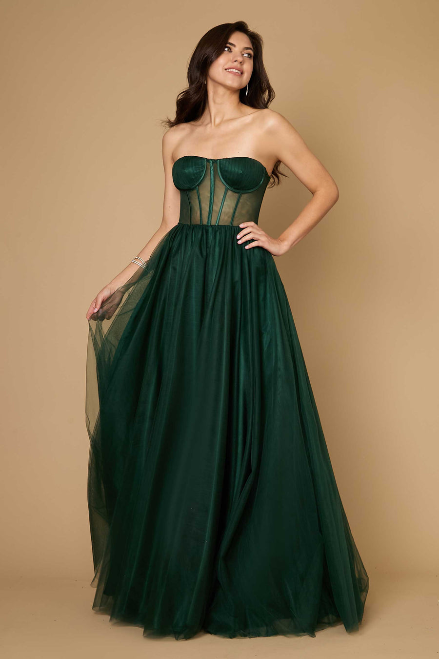 Lace Up Prom Party Dress Formal Ball Gown