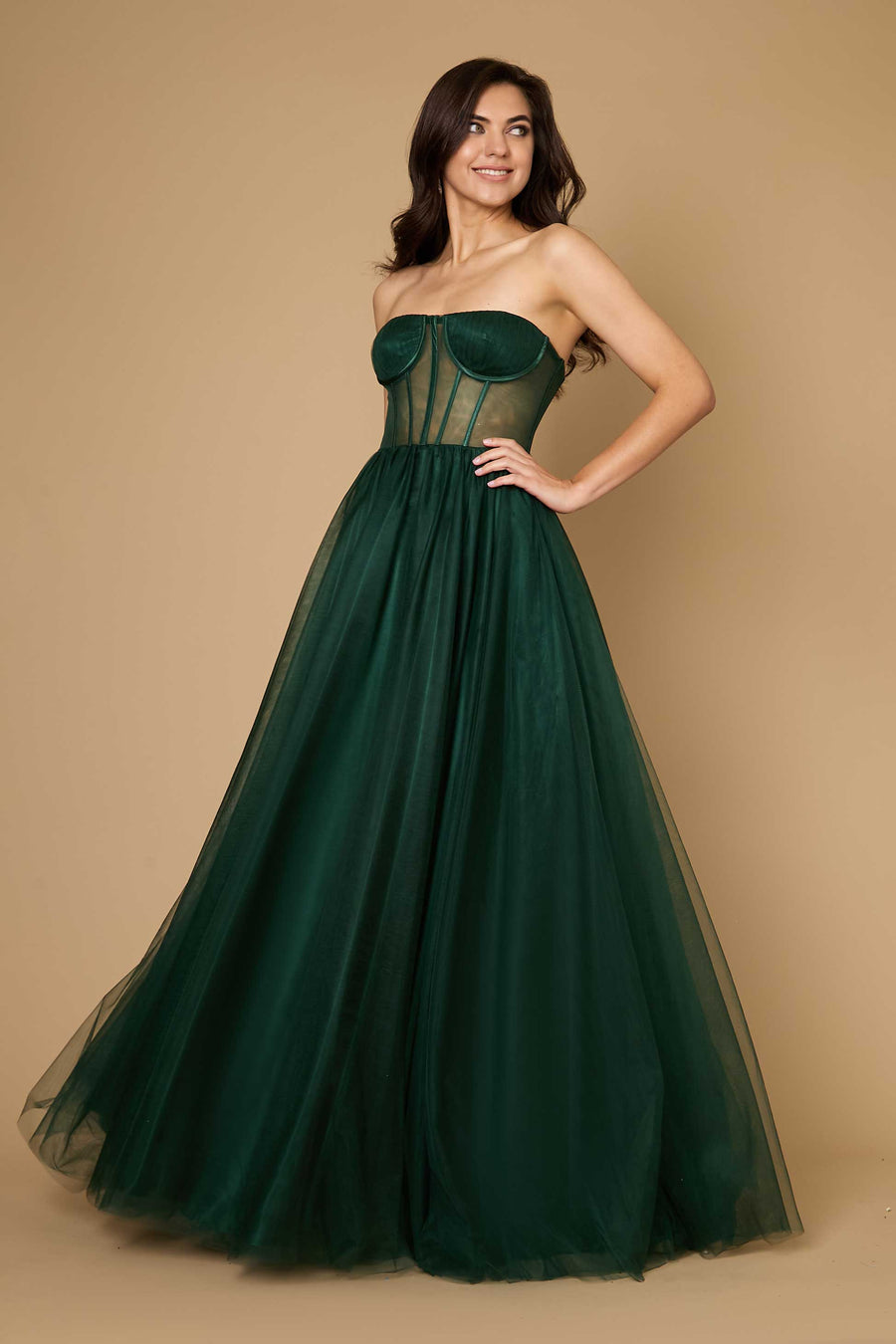 Lace Up Prom Party Dress Formal Ball Gown