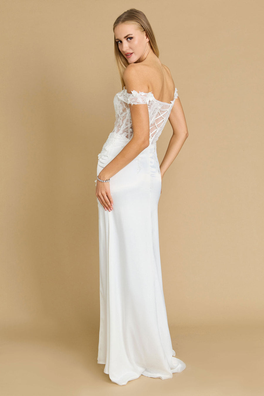 Tailored Corset Off the Shoulder Formal Prom Dress