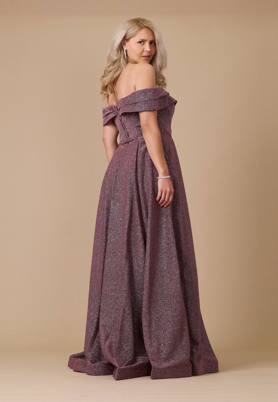 Long Off Shoulder Glitter Prom Dress Wholesale