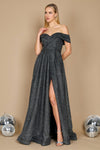 Long Off Shoulder Glitter Prom Dress Wholesale