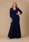 Floor Length Formal Stretch Evening Long Sleeve Dress