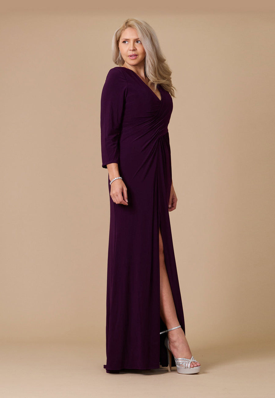 Floor Length Formal Stretch Evening Long Sleeve Dress