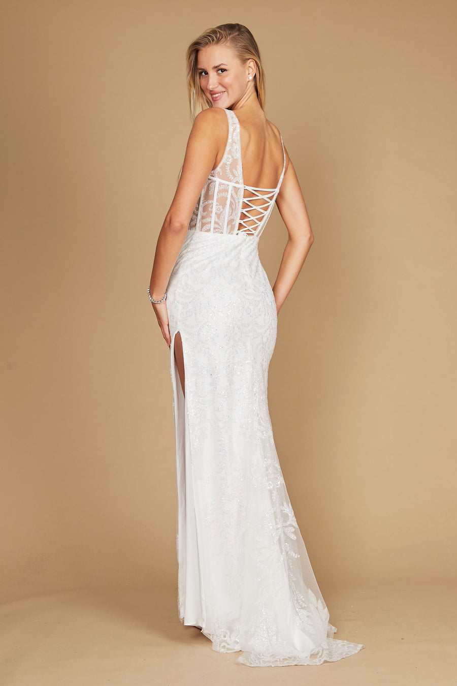 Sequin Corset Bodice Formal Prom Dress Wholesale