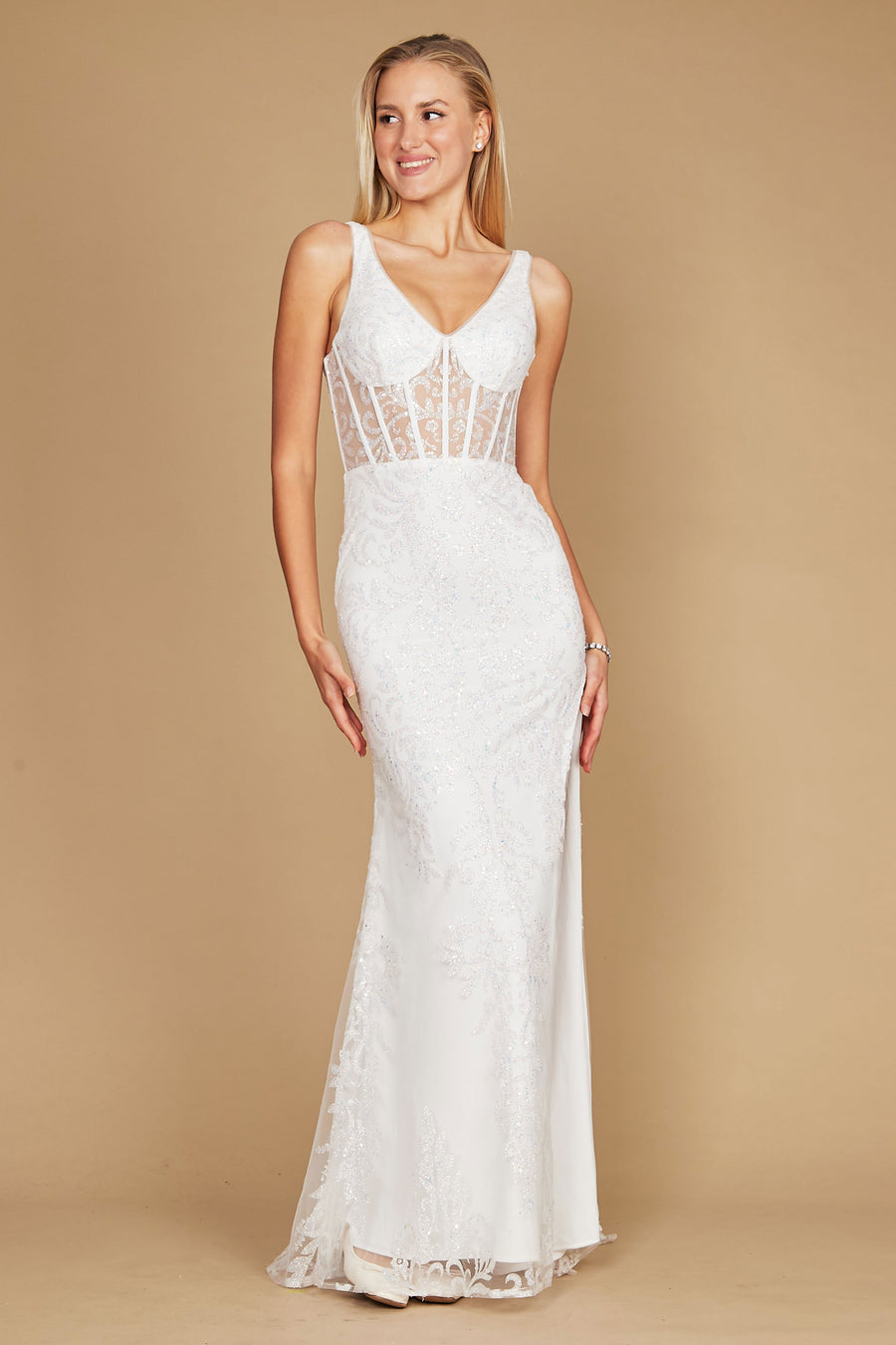 Sequin Corset Bodice Formal Prom Dress Wholesale