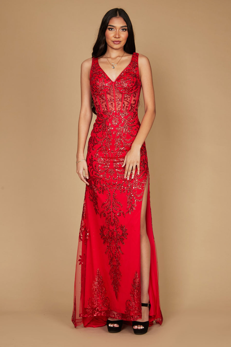 Sequin Corset Bodice Formal Prom Dress Wholesale