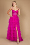 Long Fuchsia Corset Prom Ball Gown Wholesale