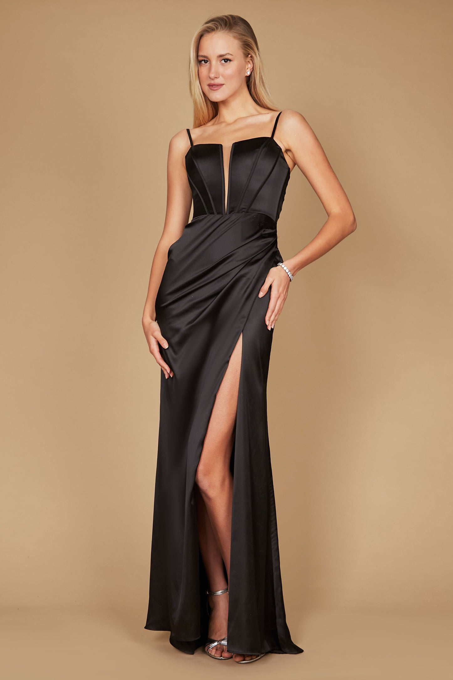 Floor Length Plunging Neckline Sexy Formal Prom Dress