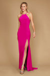 Long Fitted Open Back Jersey Prom Dress