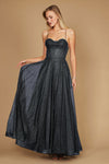 Long Sparkling Cowl Corset Prom Dress