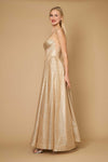 Long Sparkling Cowl Corset Prom Dress