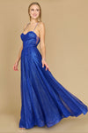 Long Sparkling Cowl Corset Prom Dress
