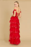 Floor Length Sequin Sheer Corset Prom Dress