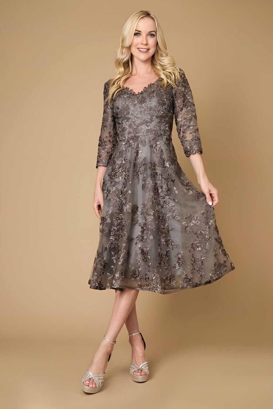 Mini Cocktail Lace Mother of the Bride Dress
