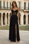 Floor Length Chiffon Corset Formal Prom Dress