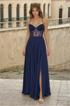Floor Length Chiffon Corset Formal Prom Dress