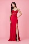 Floor Length Beaded Formal Corset Prom Dress