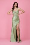 Floor Length Beaded Formal Corset Prom Dress