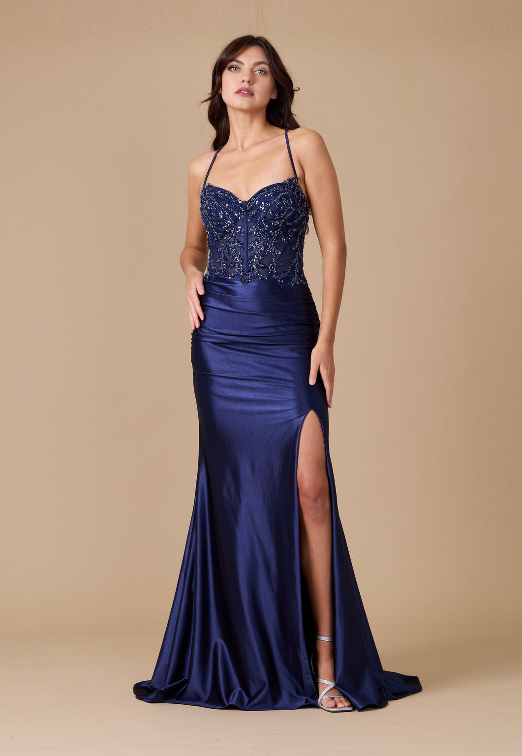Open Back Floor Length Sexy Formal Prom Dress