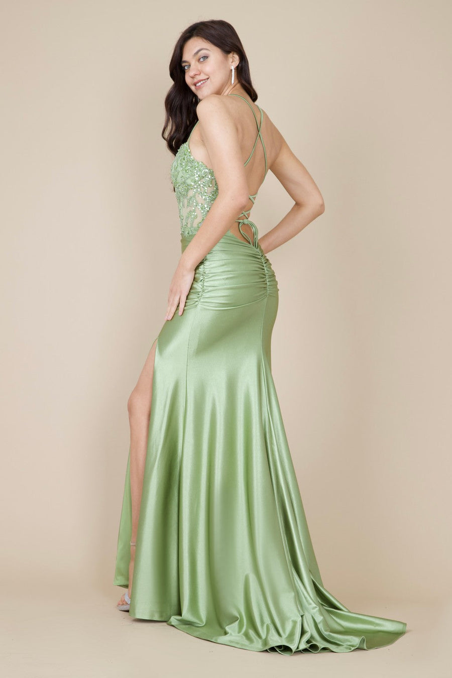 Open Back Floor Length Sexy Formal Prom Dress