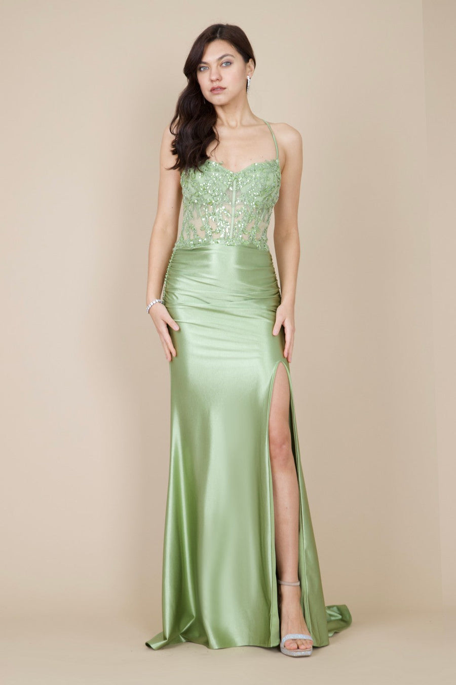 Open Back Floor Length Sexy Formal Prom Dress
