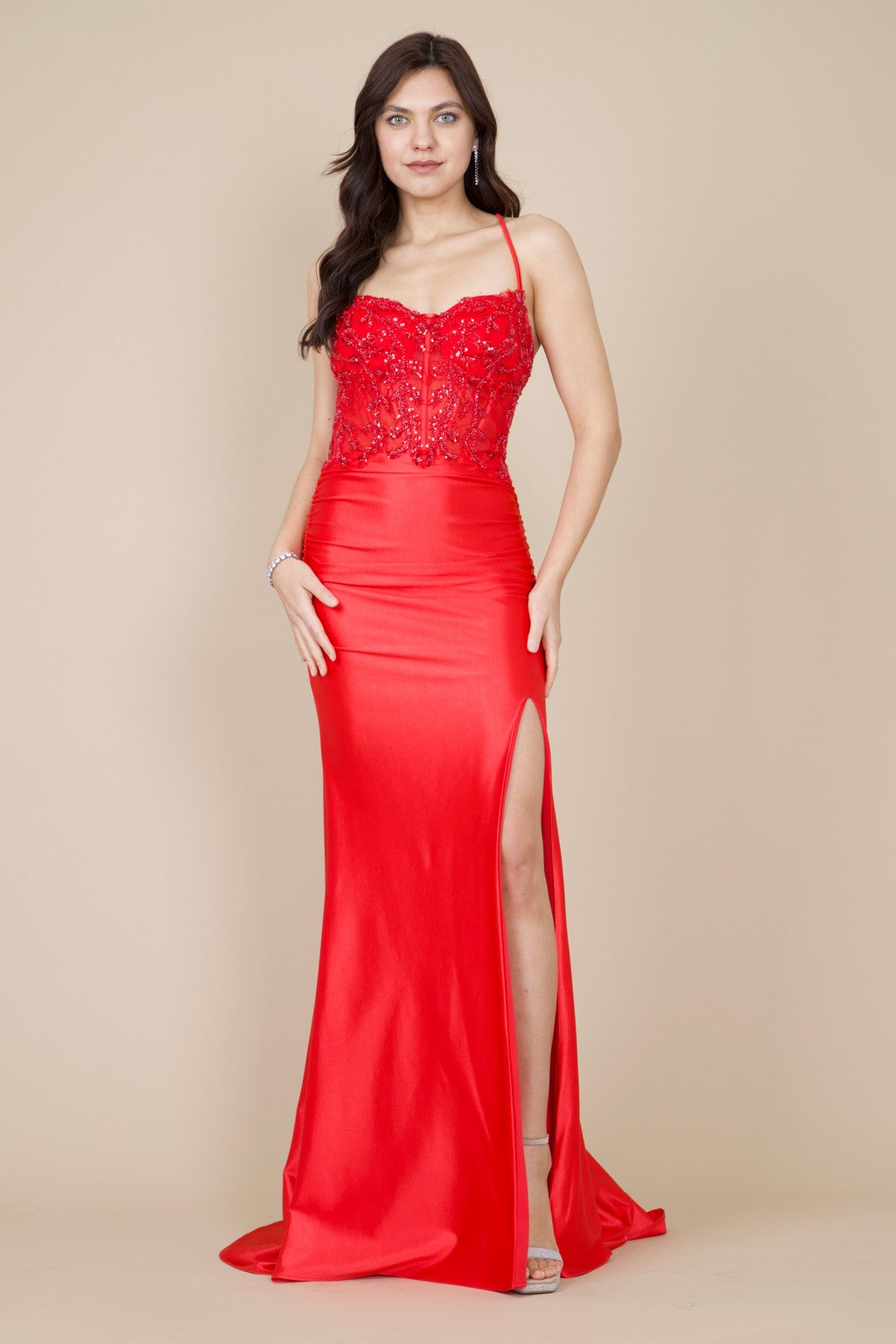 Open Back Floor Length Sexy Formal Prom Dress
