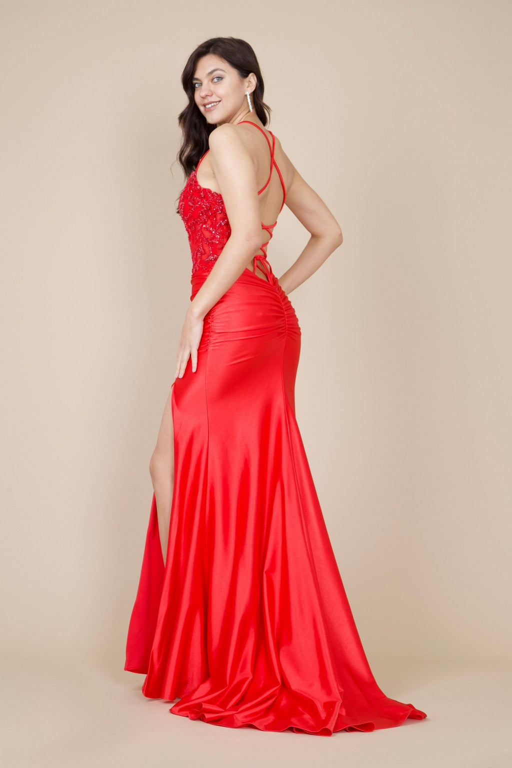 Open Back Floor Length Sexy Formal Prom Dress