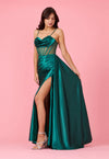 Floor Length Cowl Corset Formal Prom Dress