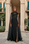 Luxury Couture Embellished Black Formal Dress