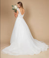 Floor Length Cap Sleeve Lace Wedding Dress