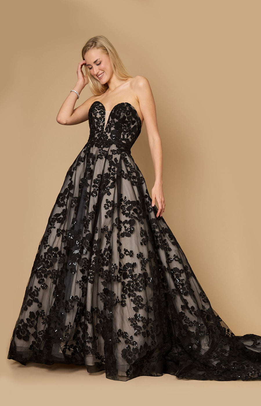 Floor Length Black Tie Formal Couture Ball Gown