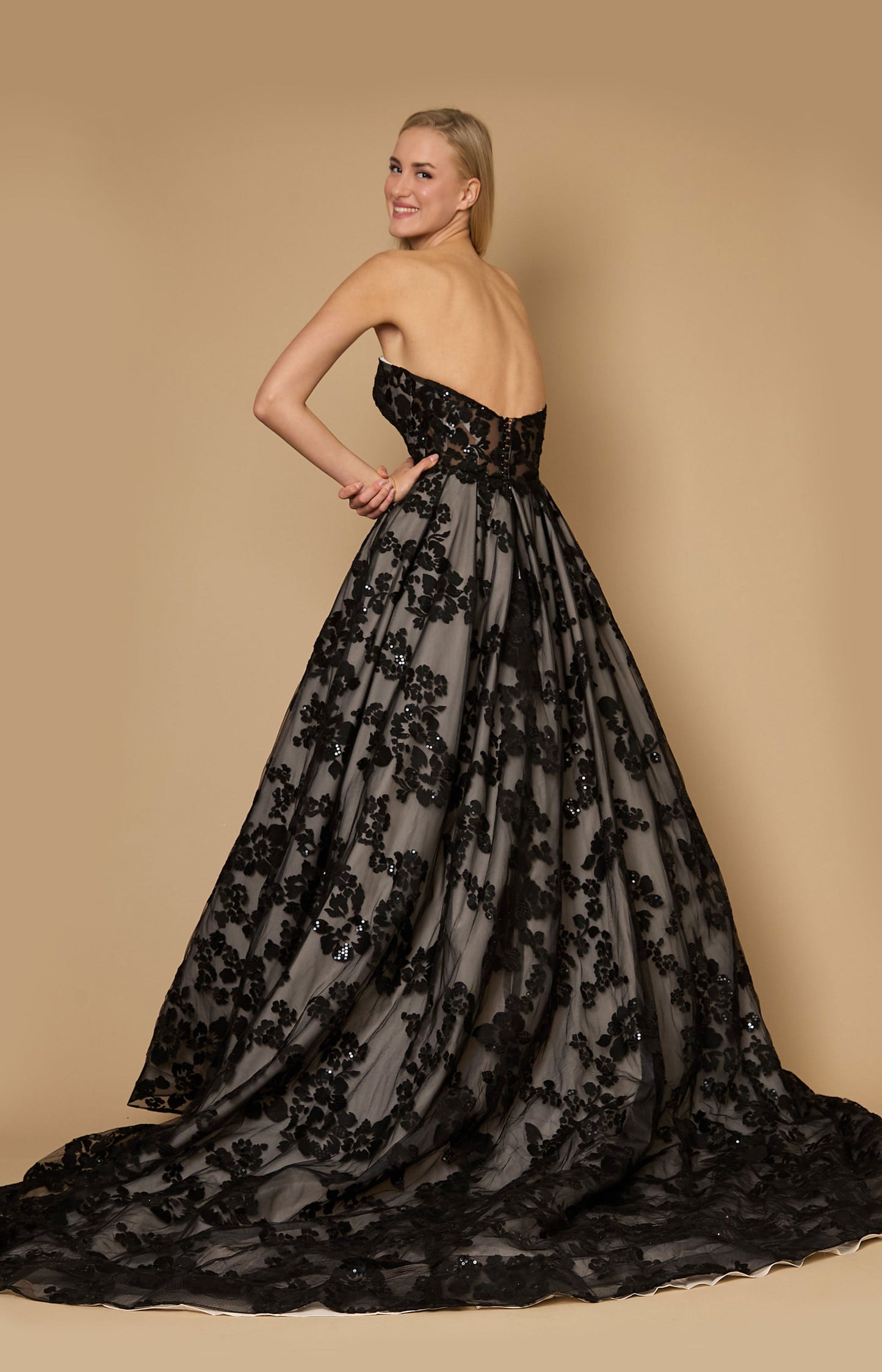 Floor Length Black Tie Formal Couture Ball Gown