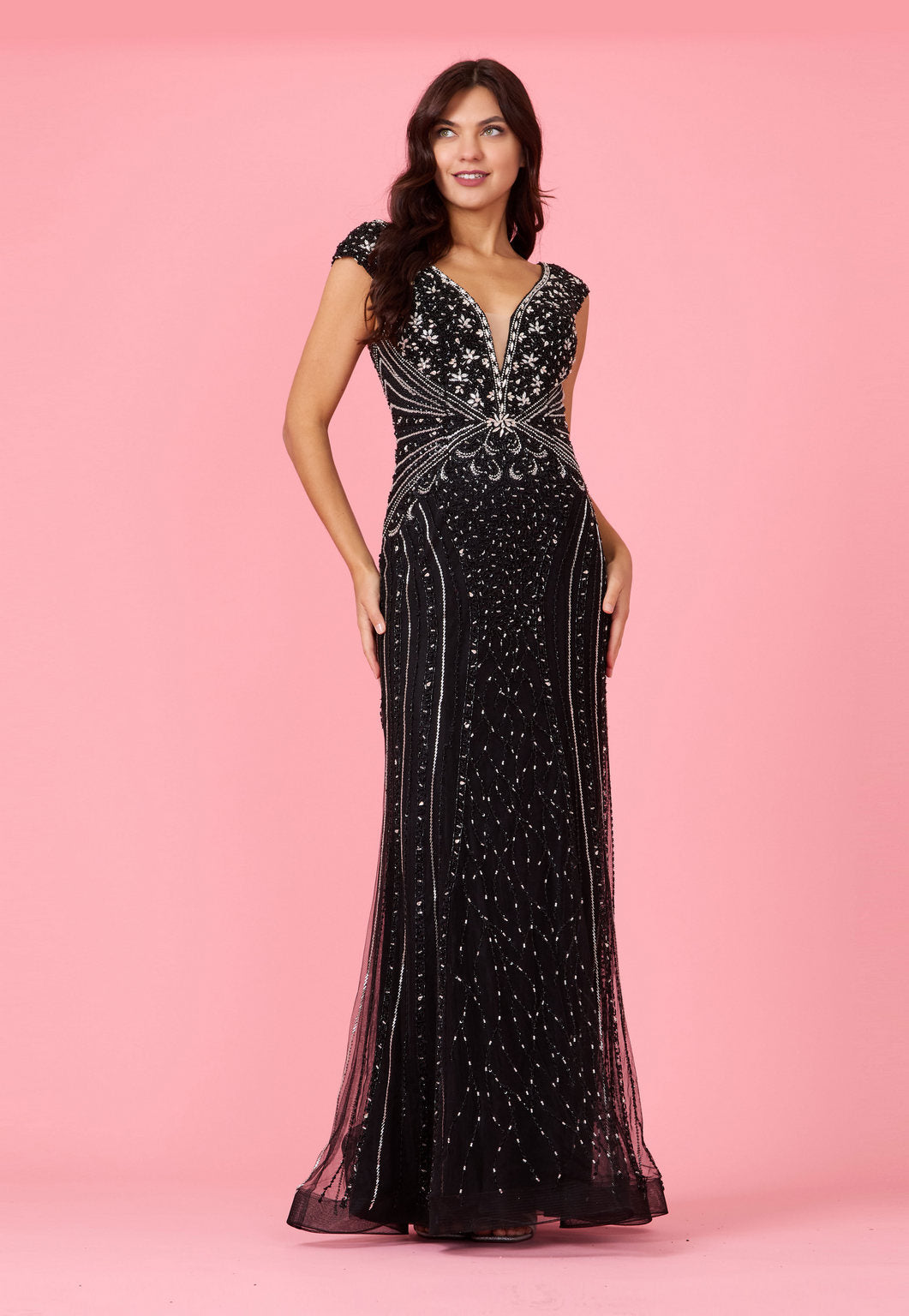 Fully Embellished Long Couture Formal Evening Dress