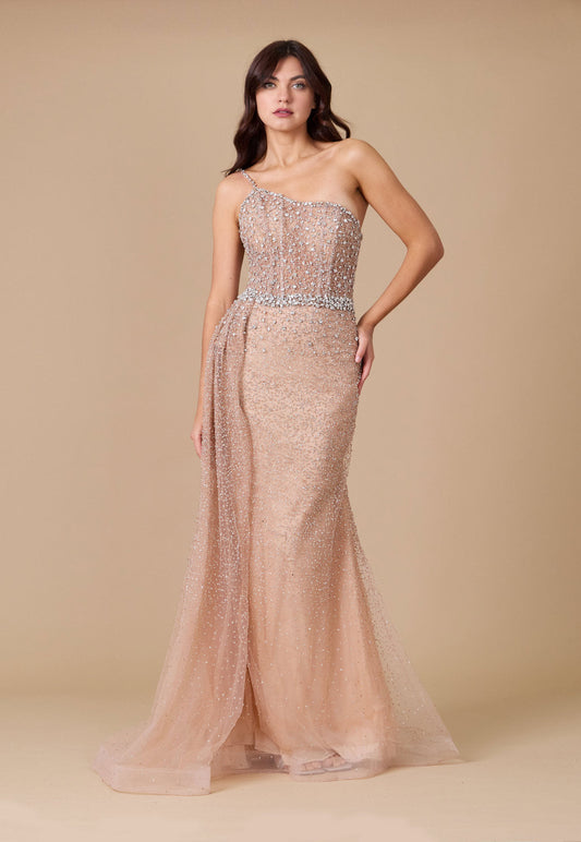 Off Shoulder Hand Beaded Couture Evening Dress Wholesale